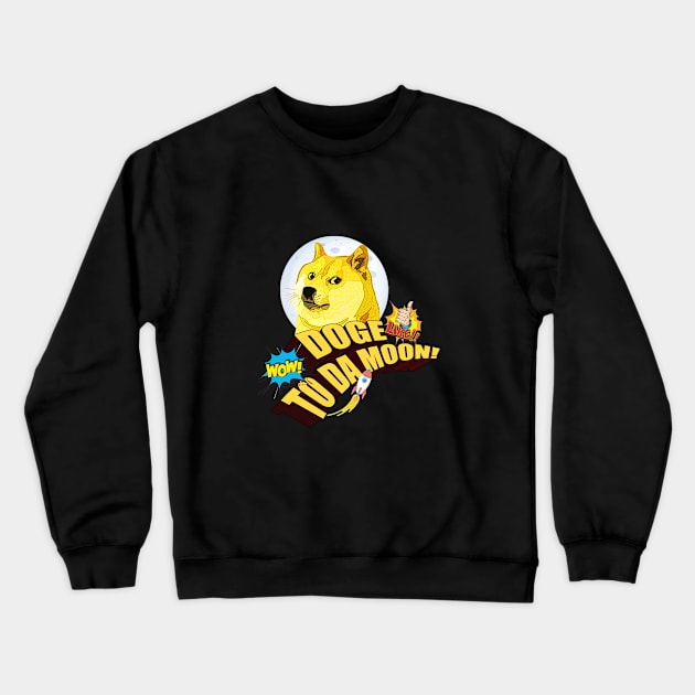 Dogecoin to da Moon! Crewneck Sweatshirt by LunarLanding